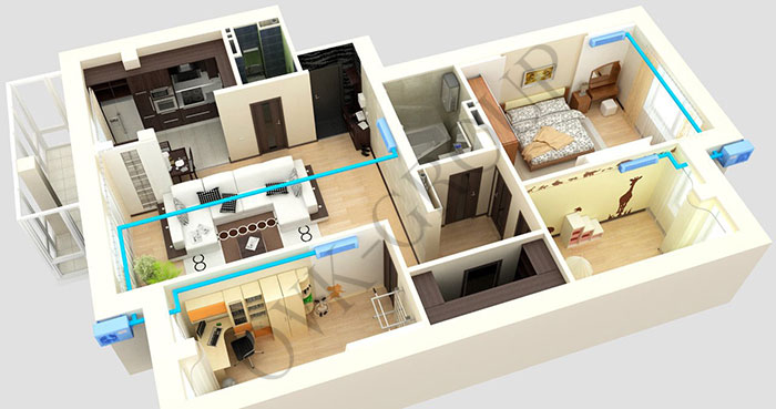 кондиционированиt в квартире на несколько комнат