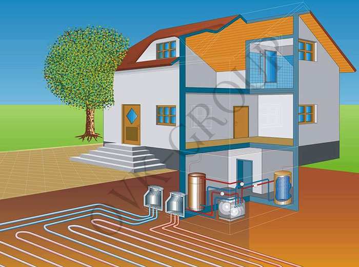 горизонтальный тепловой насос вода-вода